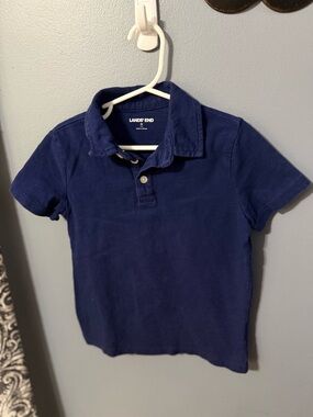 Lands' End Navy Blue Short-Sleeve Polo